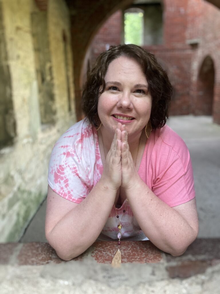 friendly women posing at historic site