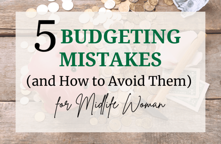 5% budgeting Mistake Title card over picture of broken piggy bank and money laying on wooden boards